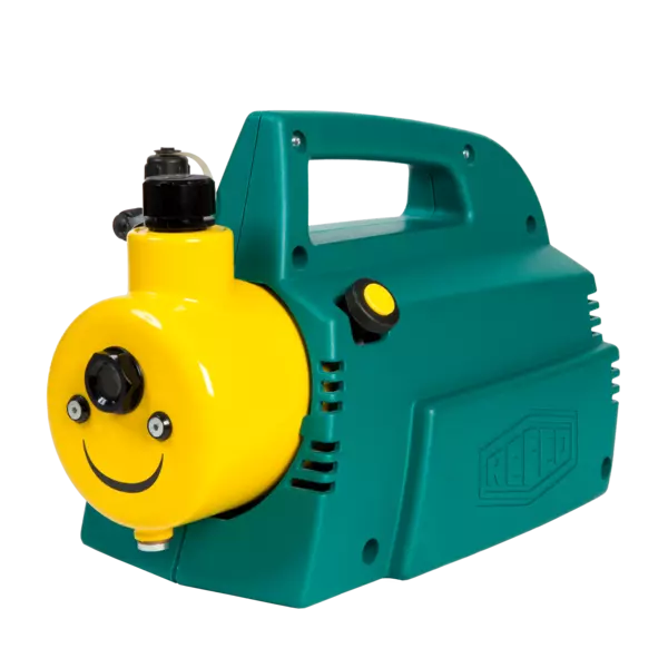 Pompa REFCO per vuoto a 2 stadi carico: 65 l al minuto, raccordi: 1/4" SAE + 3/8" SAE, contenuto olio: 250 ml
