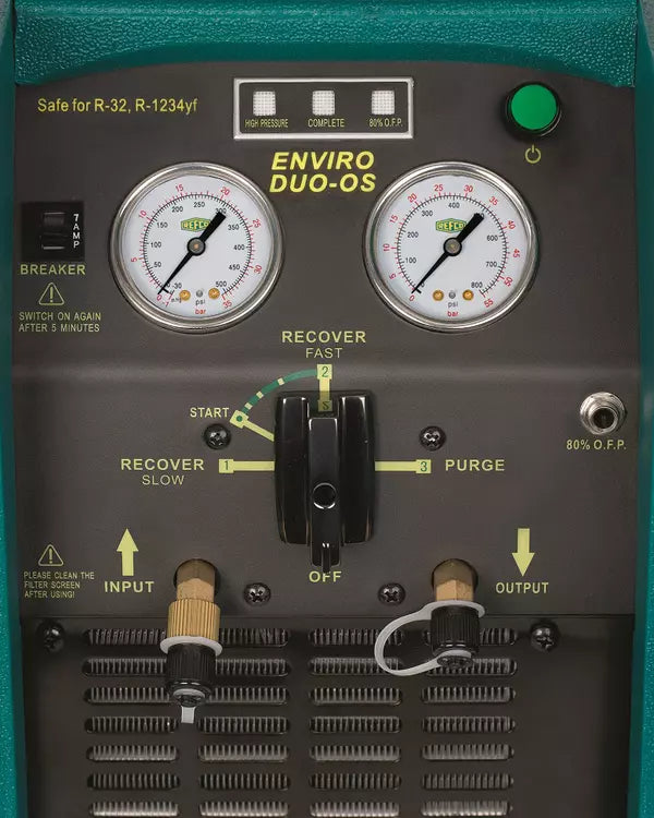 Stazione di recupero con separatore d'olio 2 pistoni REFCO, 1 CV/0,75 kW, 220/240 V, 50/60Hz, senza olio e senza manutenzione