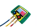 Gruppo manometrico digitale a 2 vie con 5 tubi flessibili, valvola a sfera, 2 sensori di temperatura tipo K, 2 pinze di temperatura wireless e Vacoumetro digitale senza fili
